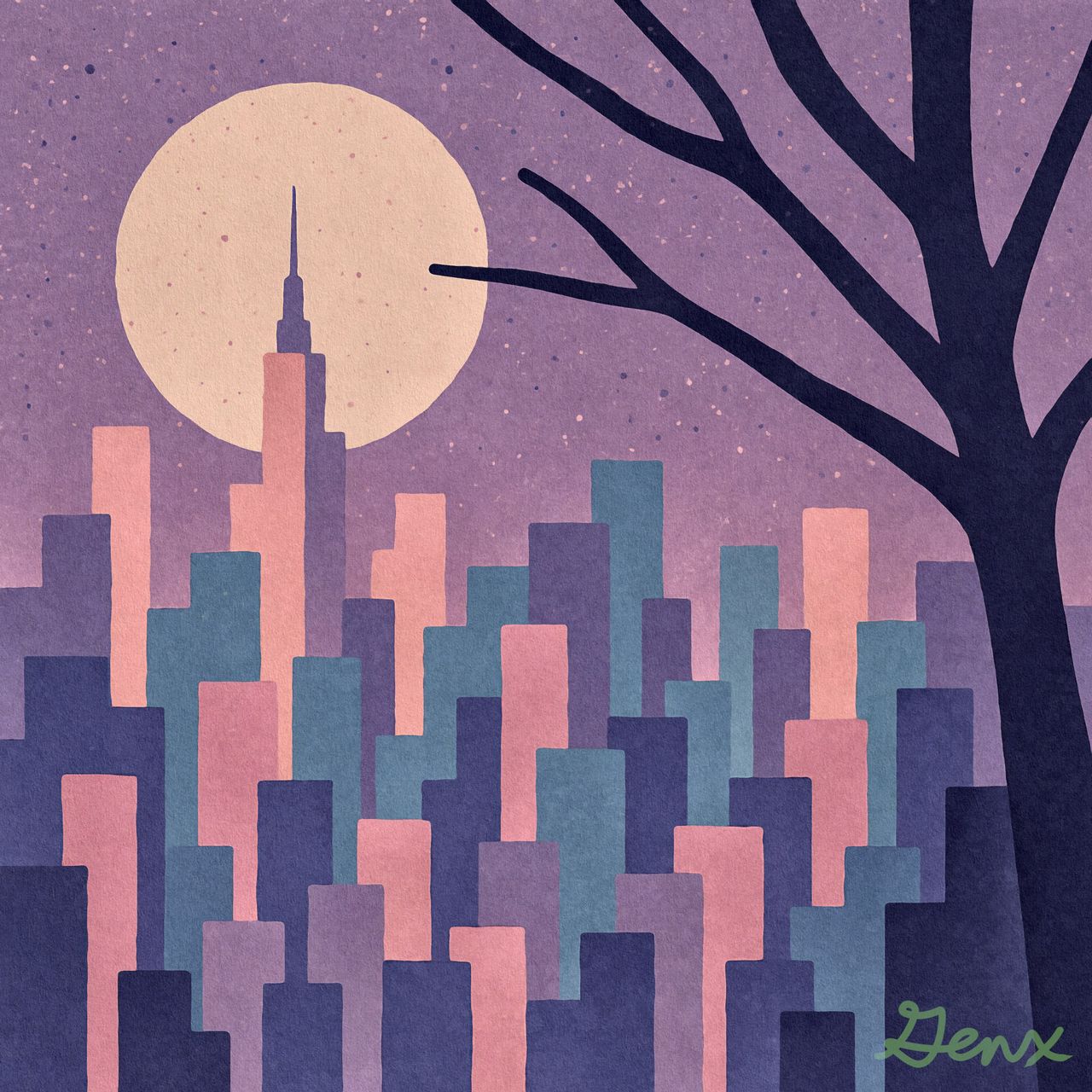 Cityscape Moon